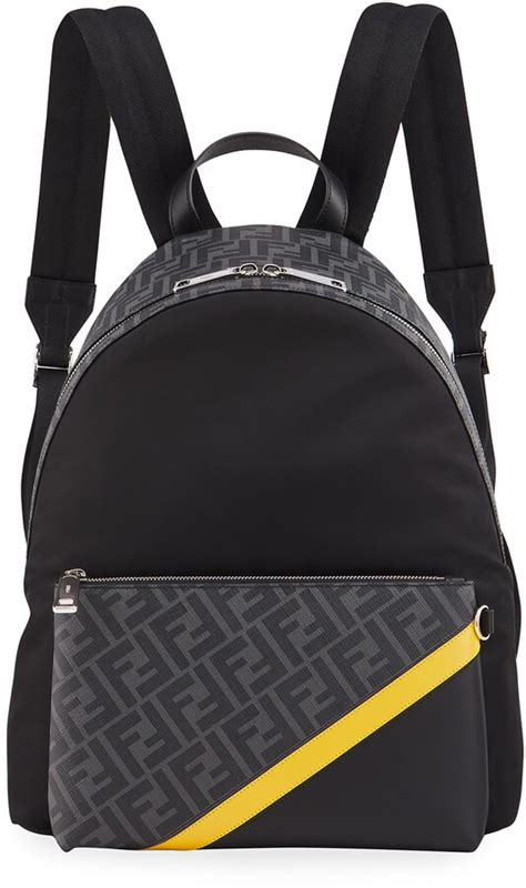 fendi ff logo backpack red|Fendi Men's FF Logo Colorblock Backpack .